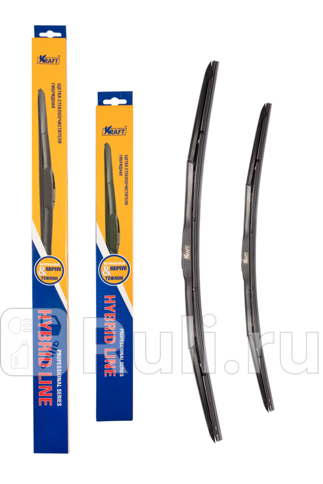 Щетка стеклоочистителя гибридная Kraft 600450 мм 2 шт 1 переходник KRAFT KT 830868 1230₽