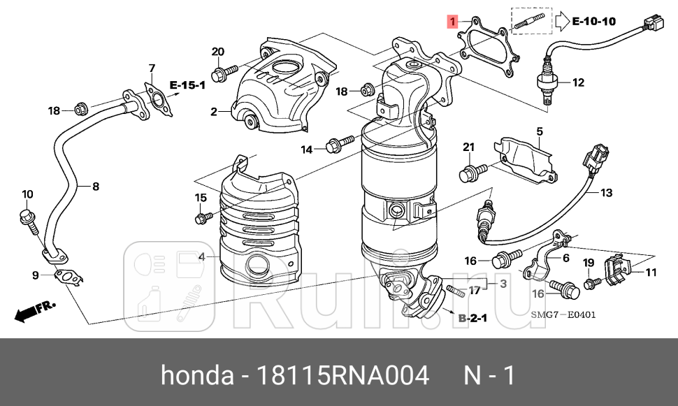 Прокладка выпускной коллектор HONDA 18115-RNA-004 0₽
