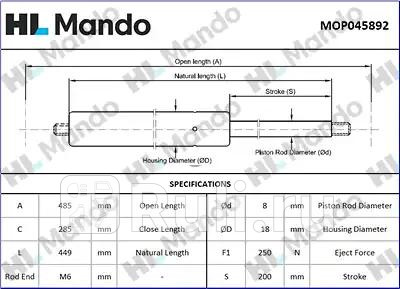 Амортизатор капота MANDO MOP045892 1380₽