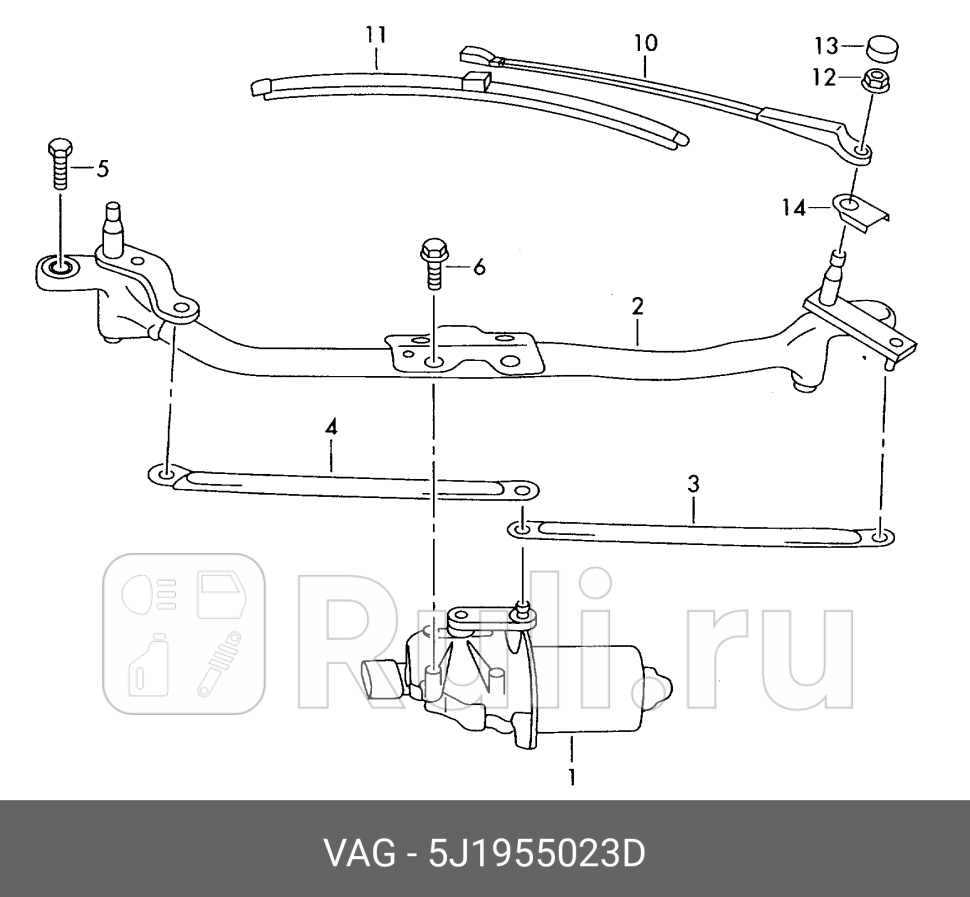 Механизм стеклоочистителя VAG 5J1955023D 24150₽