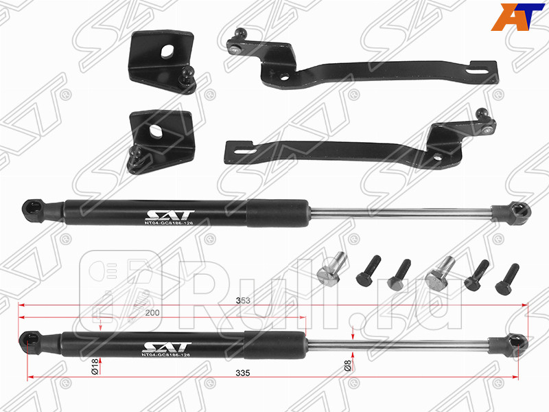 Амортизатор капота 1 шт для Hyundai Solaris 1 2010-2014 SAT ST-R45001R001 3510₽