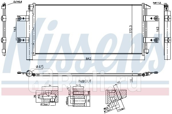 Радиатор кондиционера NISSENS 941254 0₽