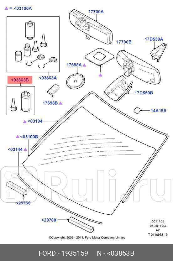 КЛЕЙ СТЕКОЛЬНЫЙ ОДНОКОМПОНЕНТНЫЙ 300ML КАРТРИДЖ FORD 1935159 0₽