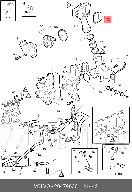 прокладка термостата р RVI PremiumKeraxMagnum DXI1113 VOLVO 20479636 0₽