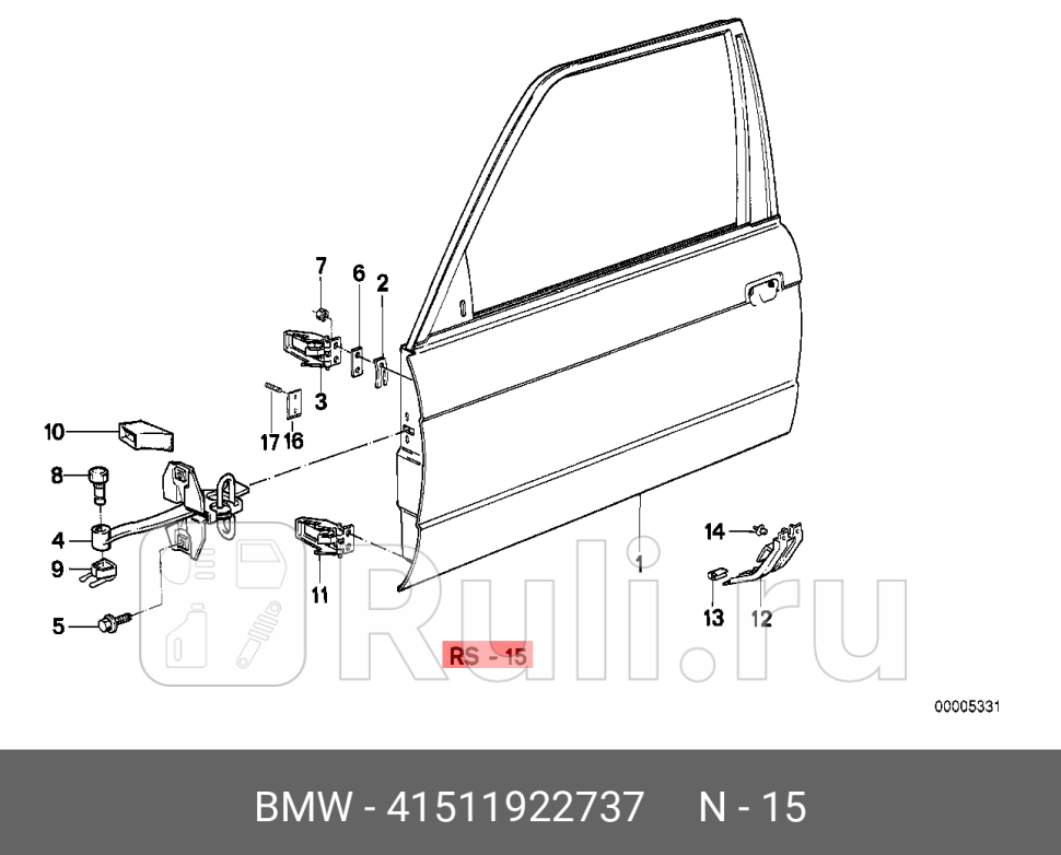 Ремкомплект петли двери BMW 41511922737 1650₽