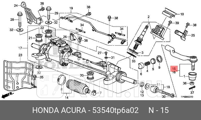Наконечник рулевой HONDA 53540TP6A02 0₽