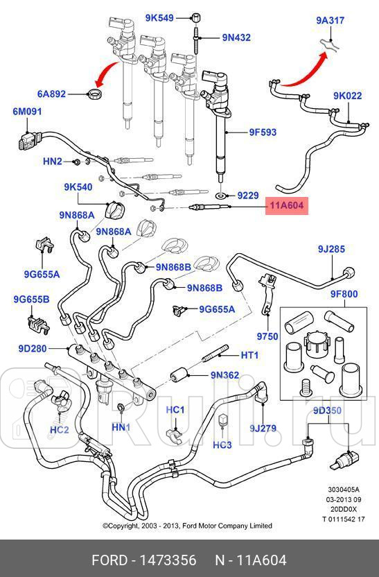 Свеча накаливания C-MAX 2007-2010Focus 2008-Focus 04-08 FORD 1473356 4040₽