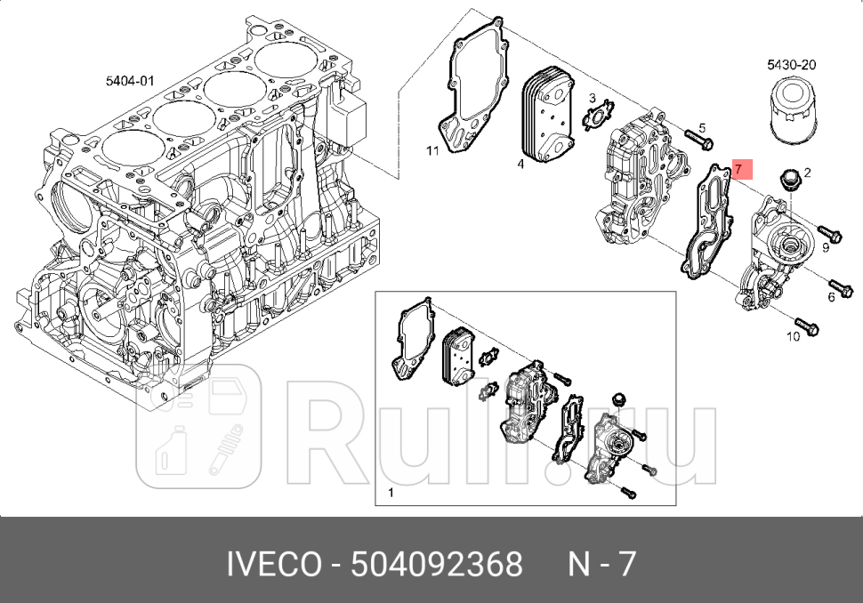 Прокладка теплообменника двс IVECO 504092368 0₽