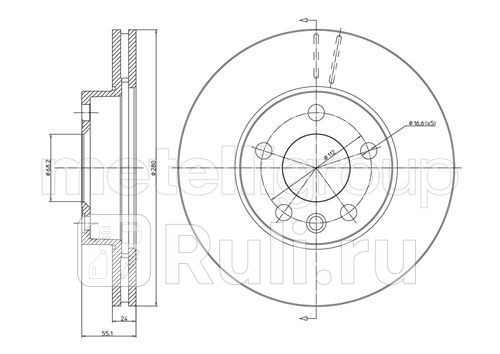 диск тормозной передний VW T4 20 96 Metelli 23-0507 0₽