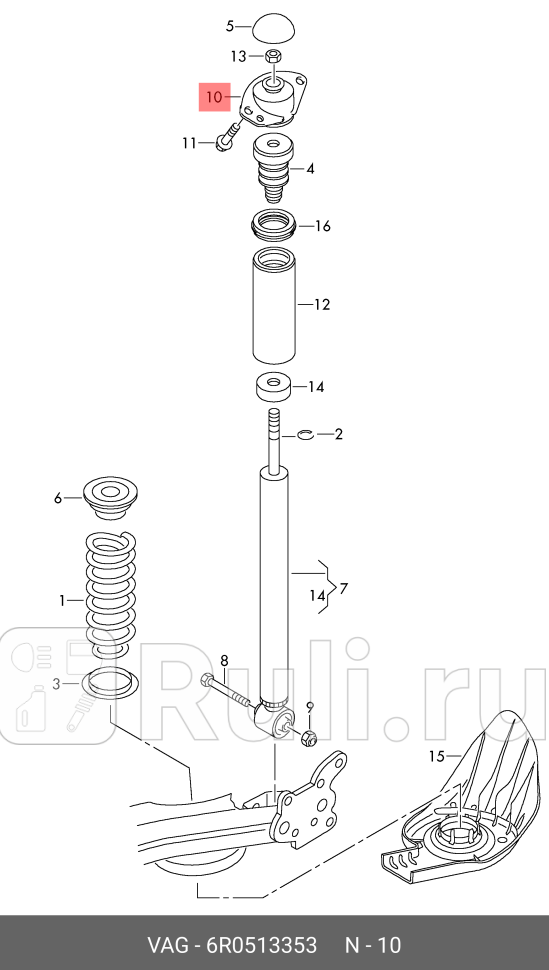 Опора амортизатора VAG 6R0513353 0₽