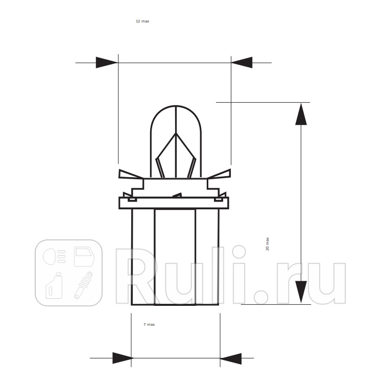 Автолампа 12V 12W B85d-BAX10d с патроном 612012P85 Маяк МАЯК 612012P85 90₽