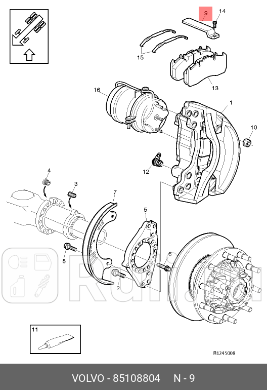 Скоба суппорта гнутая VOLVO 85108804 780₽