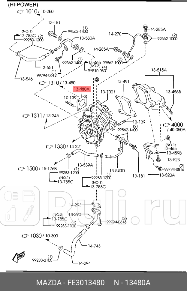 Прокладка выпускного коллектора 100050231311180122807 объединенные арабские эмираты MAZDA FE3013480 0₽