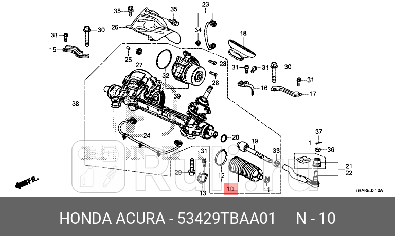 Пыльник рулевой рейки HONDA 53429TBAA01 2110₽