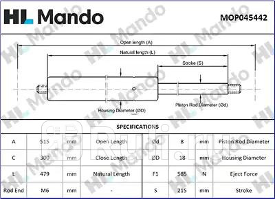 Амортизатор двери багажника MANDO MOP045442 1920₽