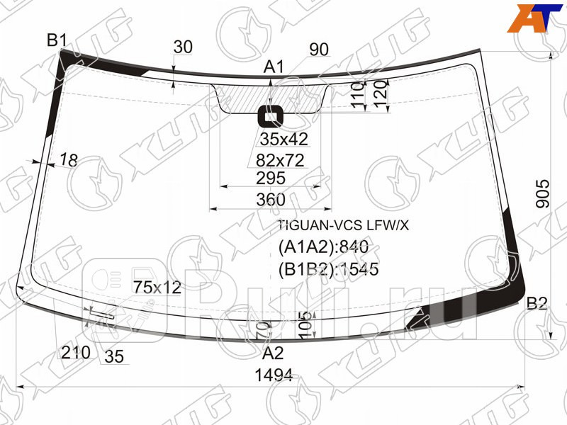 Лобовое стекло  XYG TIGUAN-VCS LFW/X