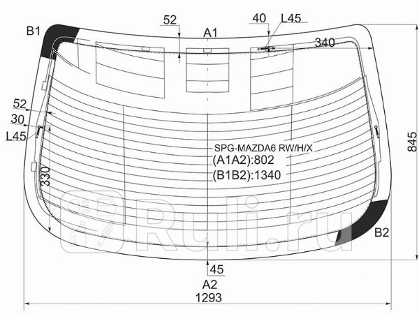 Стекло заднее для 2002-2008 SAT SPG-MAZDA6 RWHX 9650₽