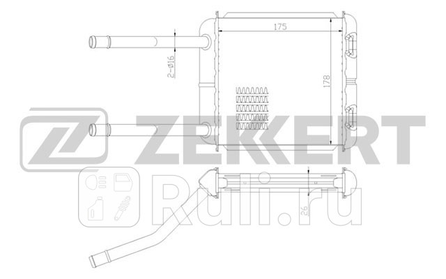 Радиатор отопителя Opel Astra F 91- Vectra A 88- Zekkert mk-5003 2890₽