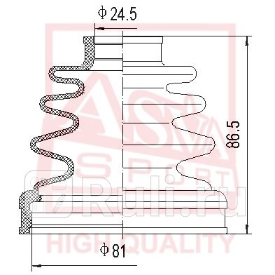 Пыльник ШРУСа К-кт без смазки 24x83x102 ASVA ASBT-70 500₽