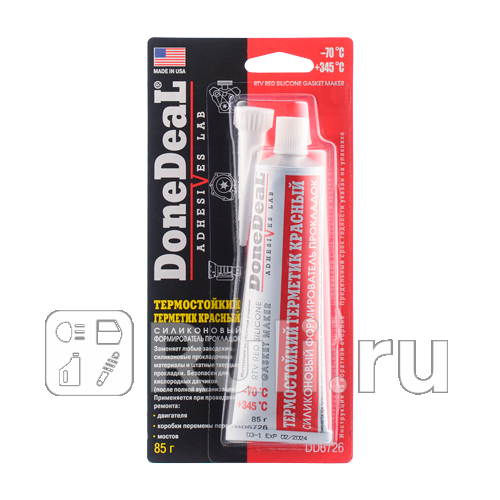 Герметик силиконовый Done Deal красный 85 г Done Deal DD6726 950₽