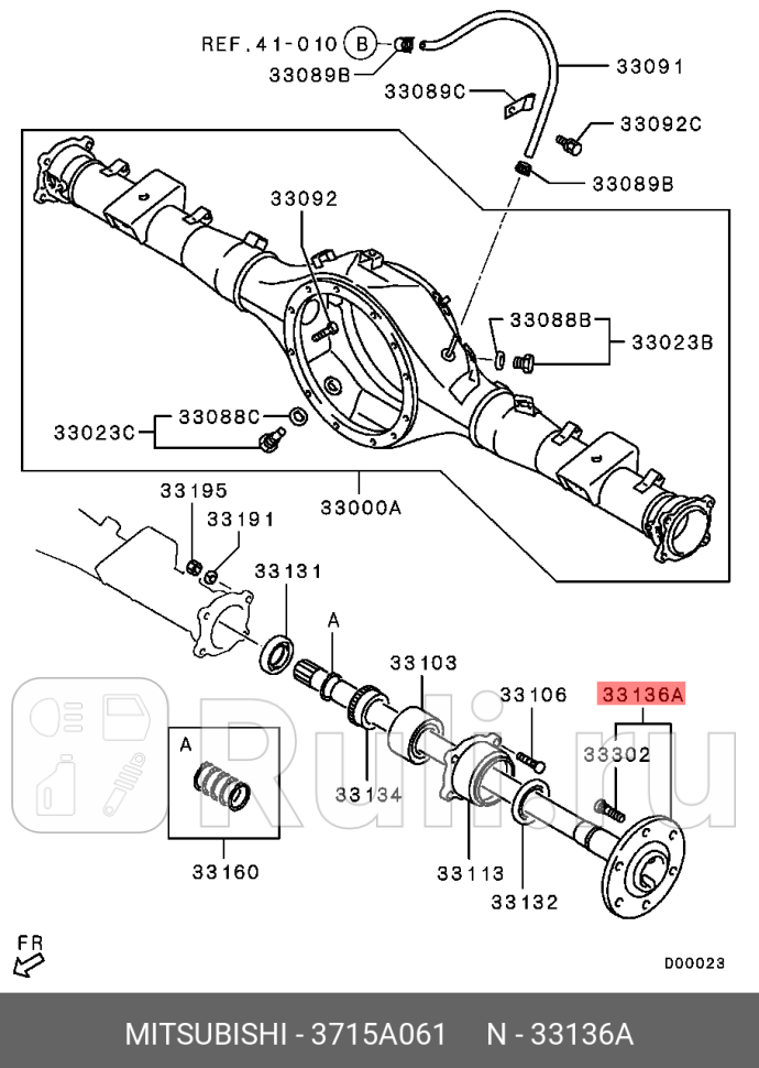 Полуось заднего моста 487 MITSUBISHI 3715A061 0₽