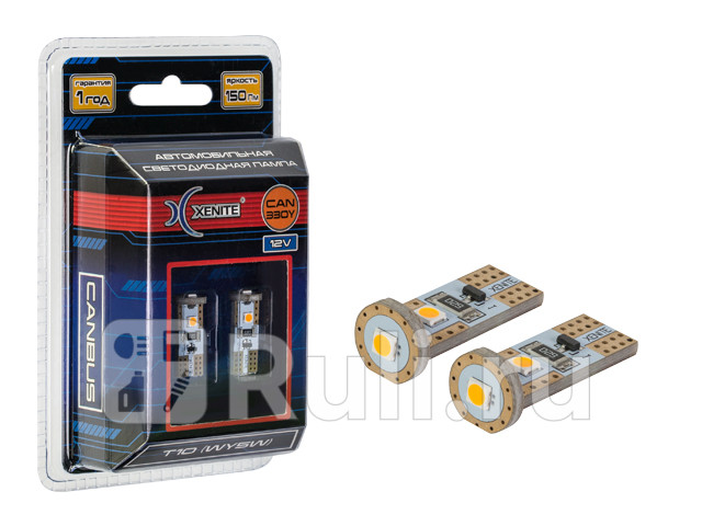 Светодиод 12 В 5 Вт без цоколя белый 3 SMD габариты повтповоротника обманка желтый 2 шт Xenite XENITE 1009627 500₽