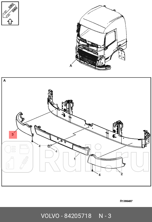 Бампер правая часть FH4 VOLVO 84205718 20420₽