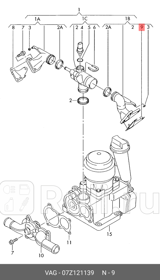 Прокладка головки блока цилиндров VAG 07Z121139 1080₽