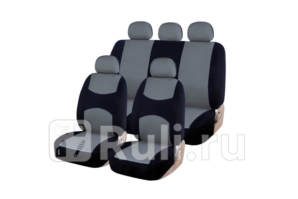 Чехлы автомобильные универсальные полиэстер черныйсерый KRAFT Casual KRAFT KT 835611 1850₽