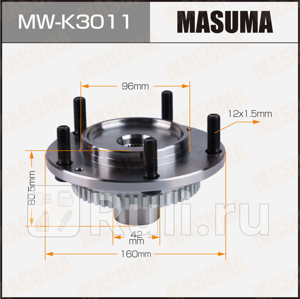 Ступица Kia Sorento 02-08 передняя c ABS Masuma MASUMA MW-K3011 4390₽