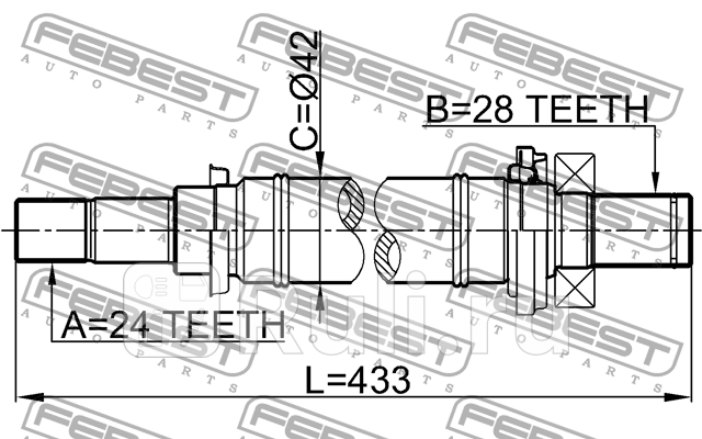 Вал привода MAZDA 3 BK 2003-2008 0512-M316MT FEBEST 0512-M316MT 18360₽