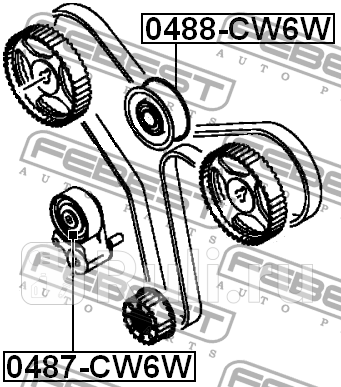 Ролик обводной ремня грм FEBEST 0488-CW6W 1490₽