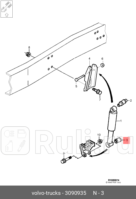 сайлентблок амортизатора мр 161x4246x66 F12 FH1216 VOLVO 3090935 0₽