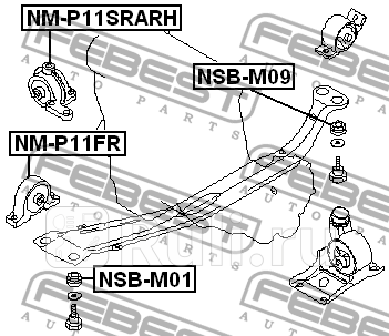 Подушка двигателя правая гидравлическая ATCVT FEBEST NMP11SRARH 0₽