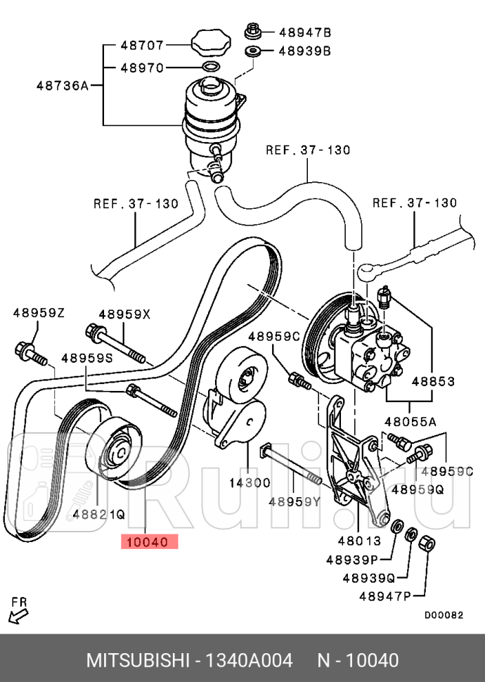 Ремень приводной 61891mm dj1a MITSUBISHI 1340A004 9570₽