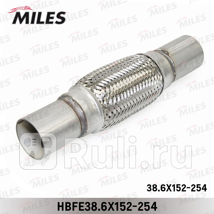 Труба гофрированная гофра патрубками и внутренним плетением MILES HBFE386X152-254 1530₽