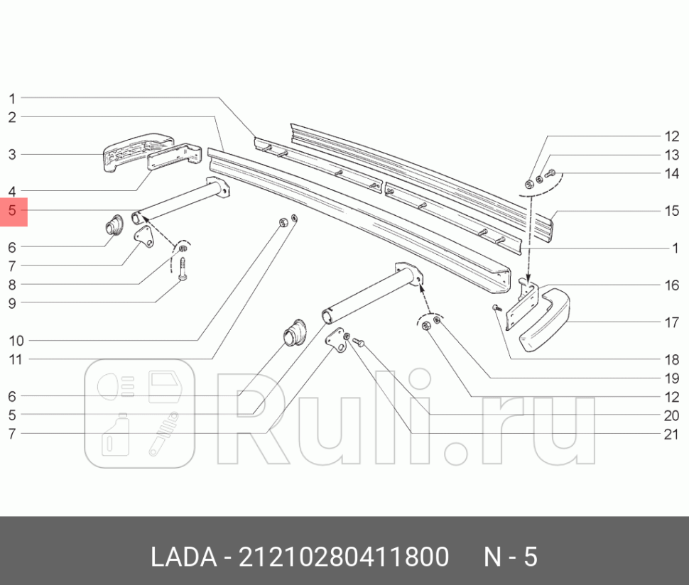 КРОНШТЕЙН БАМПЕРА 2121 ЗАДНЕГО LADA 21210-2804118-00 0₽
