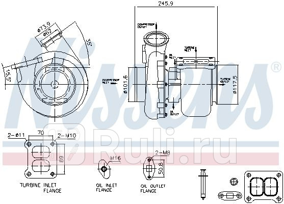 турбокомпрессор HX50 GT42 SCANIA дв DSC12 NISSENS 93581 64970₽
