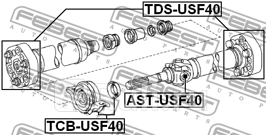 Муфта карданного вала Lexus LS460 06-12 FEBEST TDS-USF40 14430₽