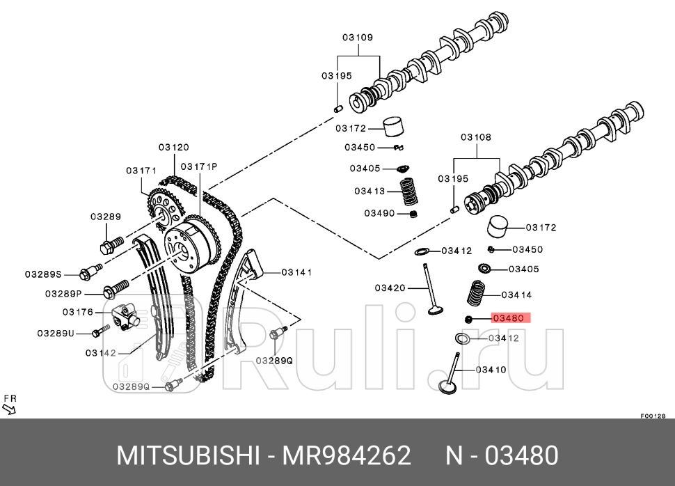 Колпачки маслосъемные 5x7811x8mitsubishi colt vi 13 04- MITSUBISHI MR984262 180₽