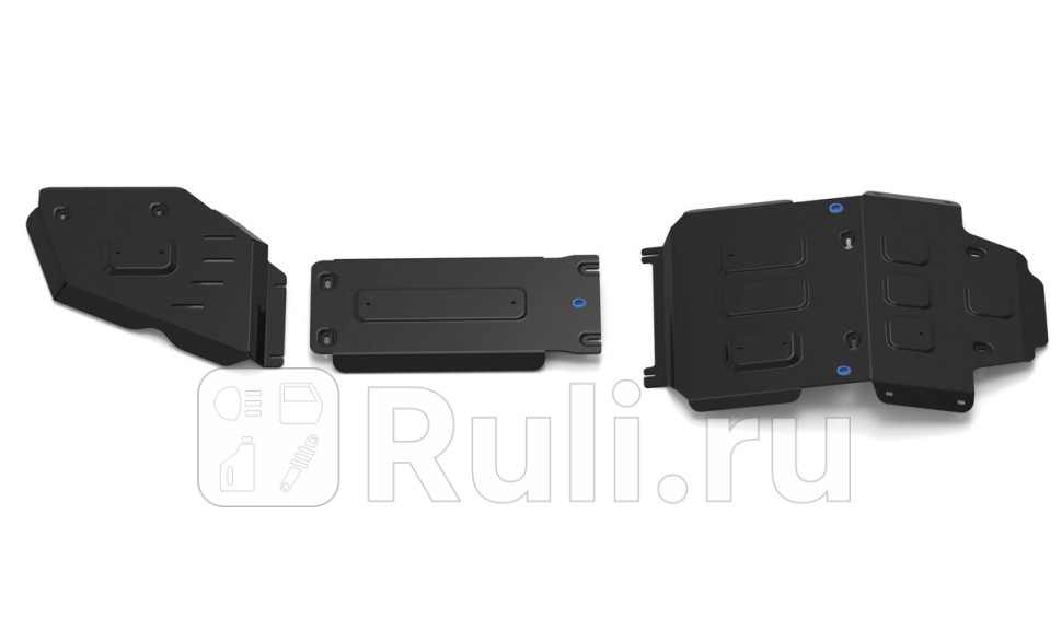 Защита картера радиатора кпп редуктора комплект крепежа для Toyota Land Cruiser 300 2021-2023 RIVAL K11195511 20720₽