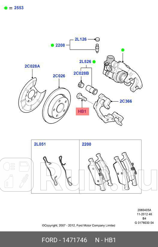 БОЛТ СУППОРТА FORD 1 471 746 FORD 1471746 520₽