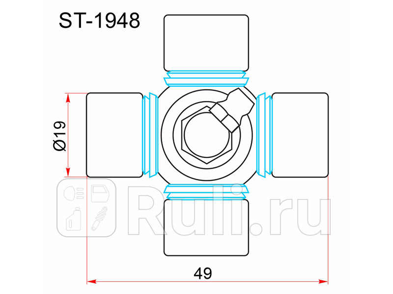 Крестовина рулевая TOYO TOYO ST1948 1090₽