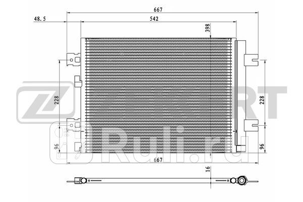 Радиатор кондиционера Renault Logan 04- Zekkert mk-3019 8180₽