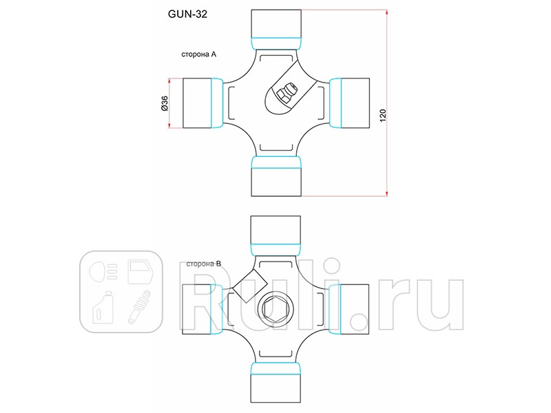 Крестовина GMB GUN32 355011900 GMB GUN32 2490₽