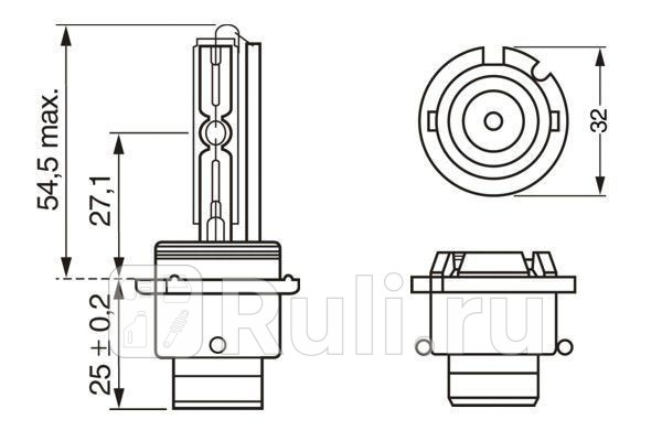 Лампа xenon white hid d2s BOSCH 1987302910 3270₽