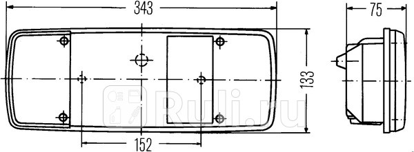 Фонарь задний многосекц правый 5 секц прямоугольный ivecokogelmanschmitz Hella 2VP 003 567-121 4200₽