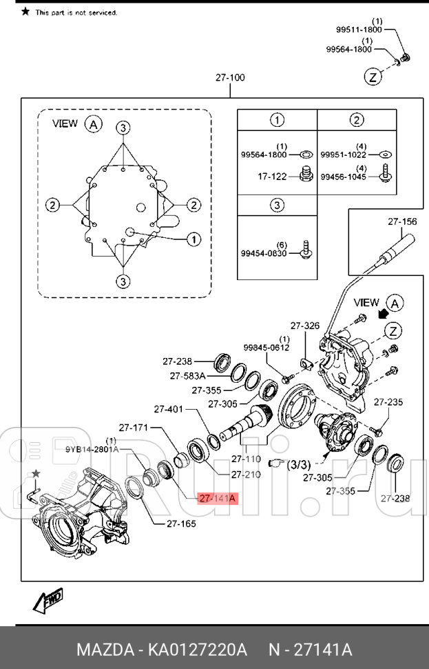 Сальник MAZDA KA0127220A 0₽