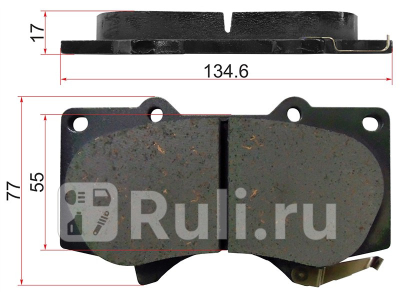 Колодки тормозные дисковые передние (F) TOYOTA LAND CRUISER PRADO J120 J150, HILUX SURF N215, 4RUNNER N215 N280, FJ CRUISER GSJ15, TACOMA N245 N25...