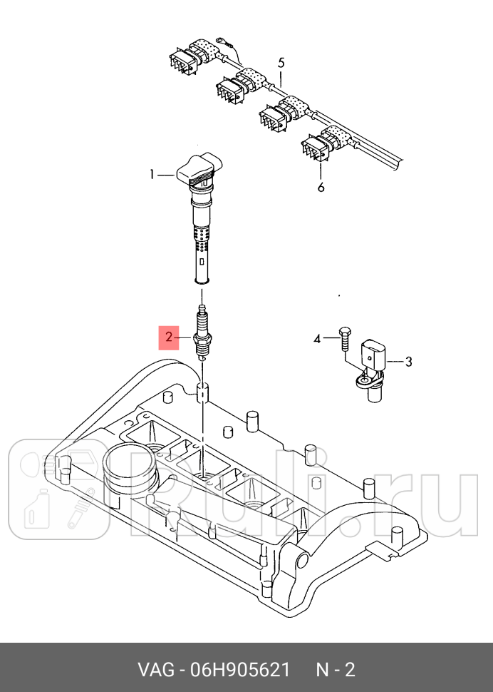 Свеча зажигания VAG 06H905621 0₽
